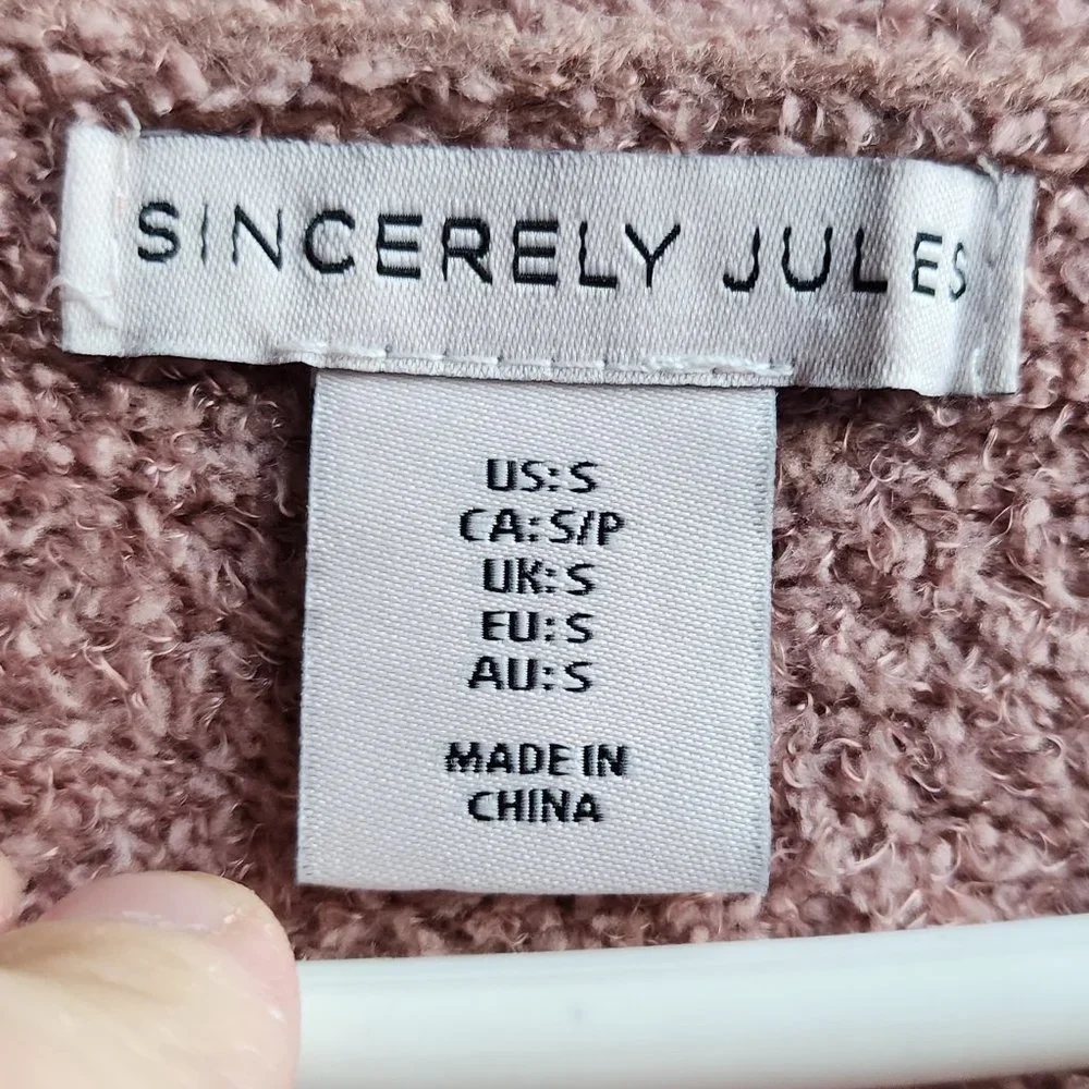 Sincerely Jules Mauve Long Sleeve Crop Top Size Small